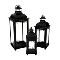 Lanterna metallo 1-3 nero e oro cm20x20h53,2