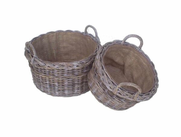 Cesta cloe 1-2 c/m tonda cm57h30/40 c/fodera juta