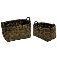 Cesta portalegna fiordella 1-2 noce alta rettangolare cm69x50h33 made in italy
