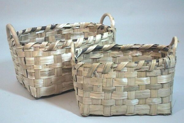Cesta portalegna fiordella 1-2 noce alta rettangolare cm69x50h33 made in italy