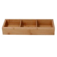 Cassetto bambù 3 scomparti naturale rettangolare cm30,5x11h4,8