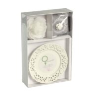 Candela c/piattino rosa venere sweet tiq cm26x17h4,5 - 8 ore
