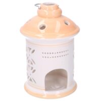 Lanterna ceramica arancione tondo cmø11,5h17,5