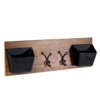 Portalettere legno 2 posti c/appendino 2p cm60x9,5h20