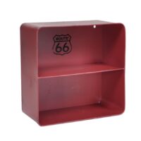 Mensola metallo bristol rosso 2 piani quadrata cm29,5x15h30
