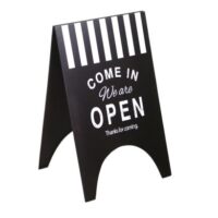 Cartello ferro open/close nero rettangolare cm45x41x70.5