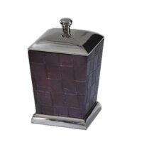 Scatola alux piccola rett cm17x12h12 ecopelle e alluminio