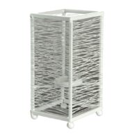 Portacandele metallo bianco piccolo cm11x11h23
