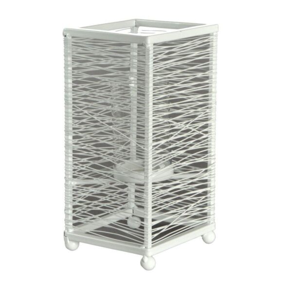 Portacandele metallo bianco piccolo cm11x11h23