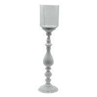Portacandele metallo bianco 1p cmø13h59