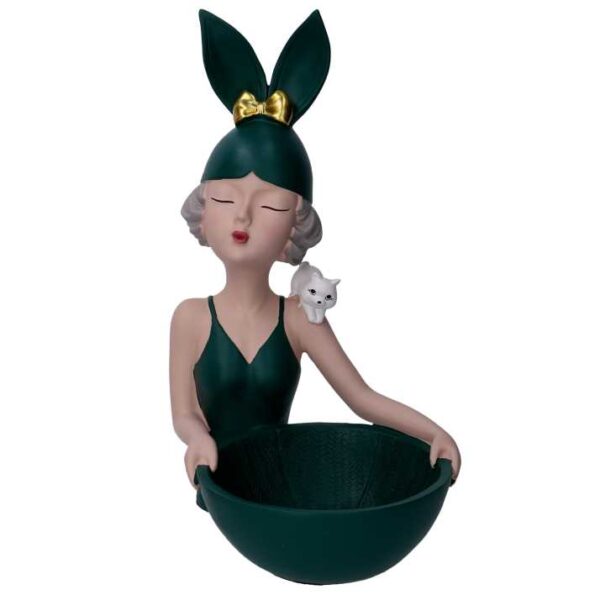 Donna resina svuotatasche verde cm17x19h32