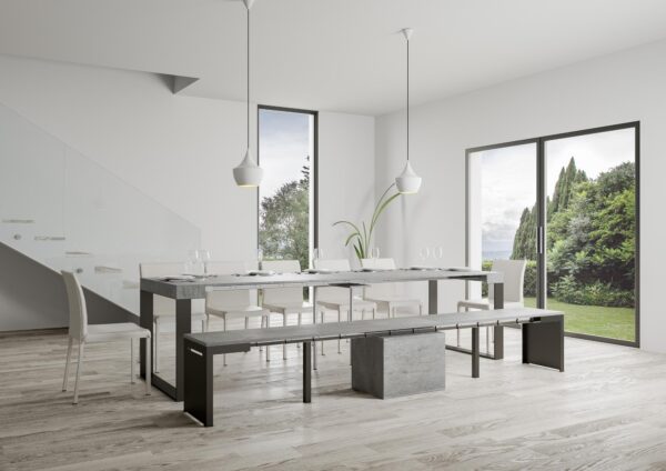 Panca allungabile 55x40/305 cm Walk telaio Antracite