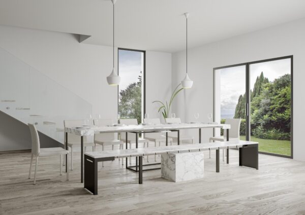 Panca allungabile 55x40/305 cm Walk telaio Antracite
