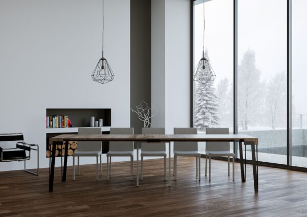 Consolle allungabile 90x40/300 cm Rio telaio Ruggine