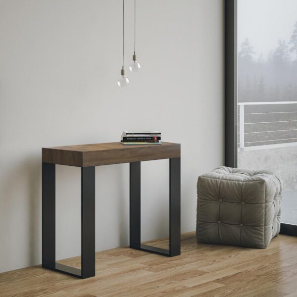 Consolle allungabile 90x40/196 cm Tecno Small telaio Antracite