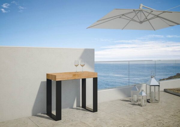 Consolle allungabile 90x40/190 cm Tecno Small telaio Antracite