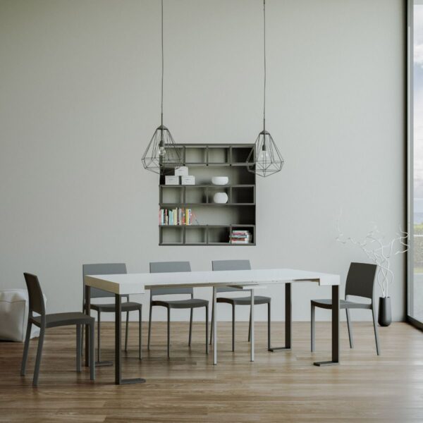 Consolle allungabile 90x40/300 cm Tecno telaio Antracite