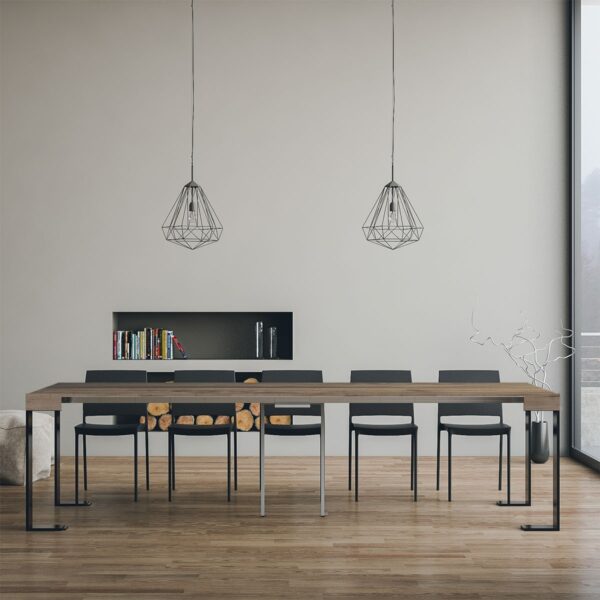 Consolle allungabile 90x40/300 cm Tecno telaio Antracite