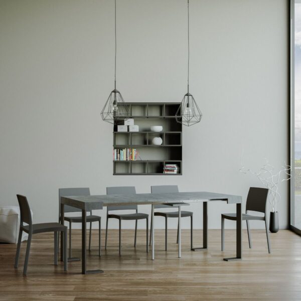 Consolle allungabile 90x40/300 cm Tecno telaio Antracite