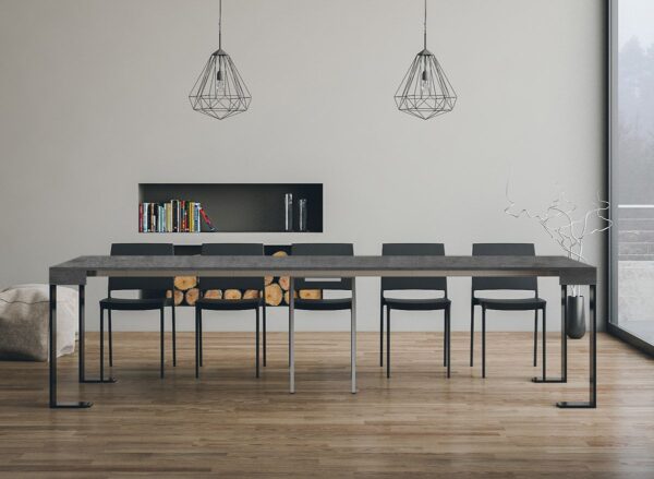Consolle allungabile 90x40/300 cm Tecno telaio Antracite