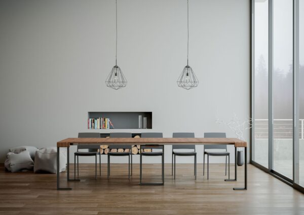 Consolle allungabile 90x40/290 cm Tecno telaio Antracite