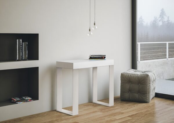 Consolle allungabile 90x40/196 cm Tecno Small telaio Bianco