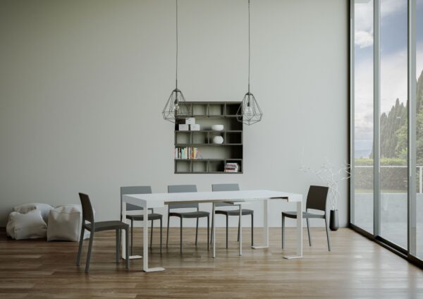 Consolle allungabile 90x40/196 cm Tecno Small telaio Bianco