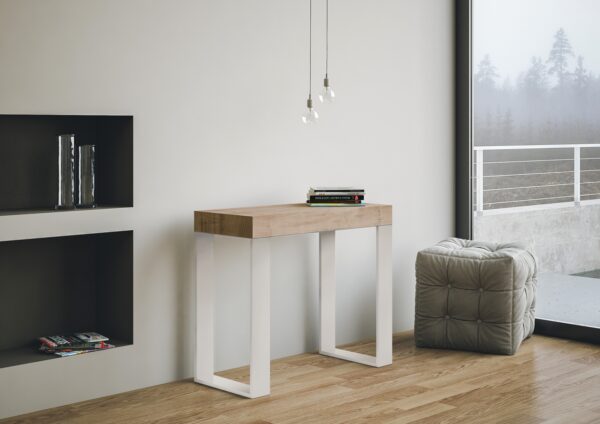 Consolle allungabile 90x40/196 cm Tecno Small telaio Bianco