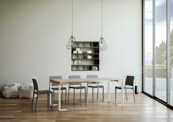 Consolle allungabile 90x40/196 cm Tecno Small telaio Bianco