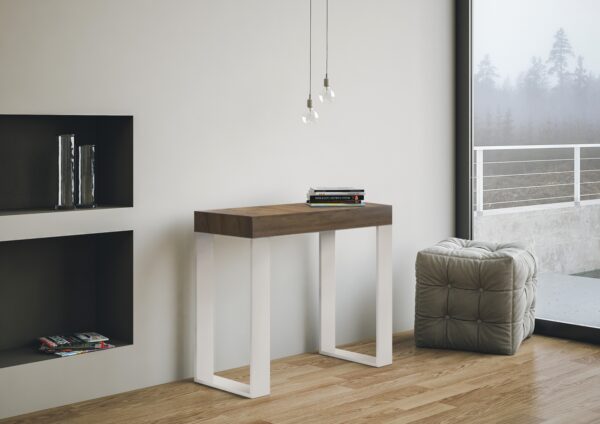 Consolle allungabile 90x40/196 cm Tecno Small telaio Bianco