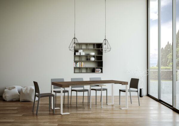 Consolle allungabile 90x40/196 cm Tecno Small telaio Bianco