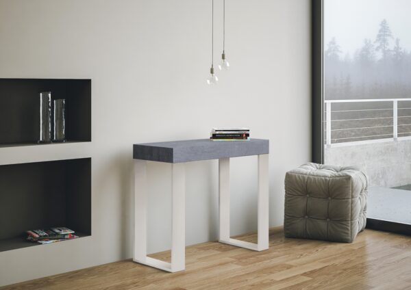 Consolle allungabile 90x40/196 cm Tecno Small telaio Bianco