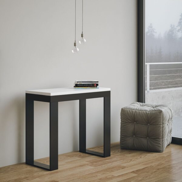 Consolle allungabile 90x40/196 cm Tecno Small Evolution telaio Antracite