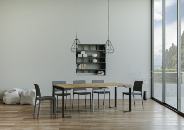 Consolle allungabile 90x40/196 cm Tecno Small Evolution telaio Antracite