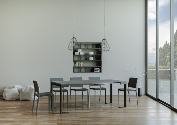 Consolle allungabile 90x40/196 cm Tecno Small Evolution telaio Antracite