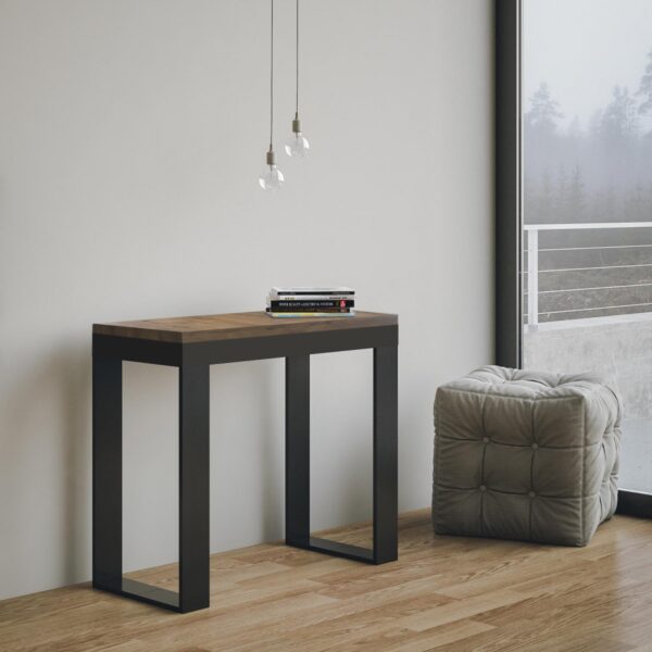 Consolle allungabile 90x40/196 cm Tecno Small Evolution telaio Antracite