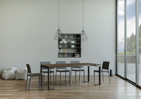 Consolle allungabile 90x40/196 cm Tecno Small Evolution telaio Antracite
