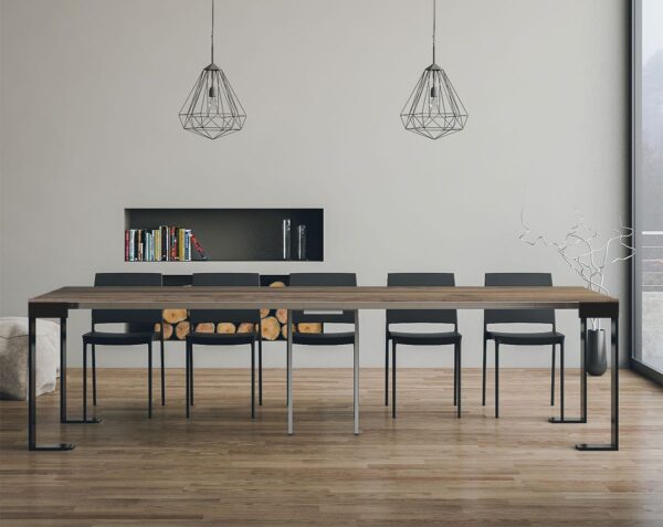 Consolle allungabile 90x40/300 cm Tecno Evolution telaio Antracite