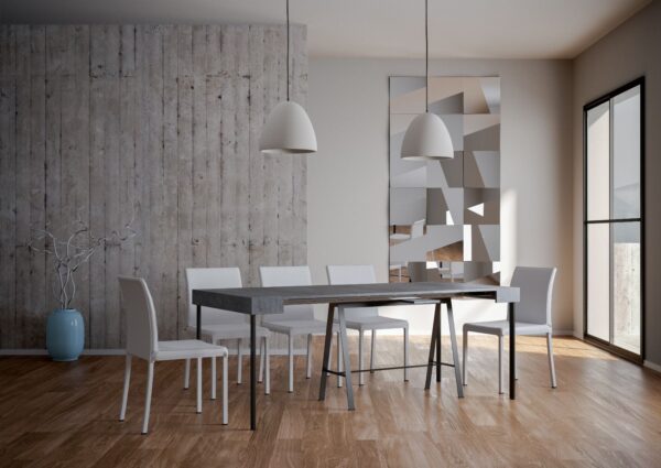 Consolle allungabile 90x40/196 cm Banco Small telaio Antracite