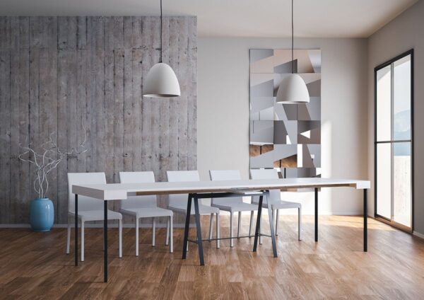Consolle allungabile 90x40/300 cm Banco telaio Antracite