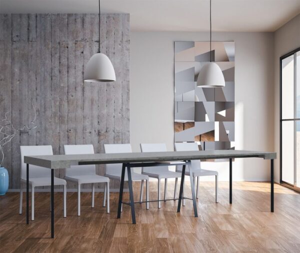 Consolle allungabile 90x40/300 cm Banco telaio Antracite