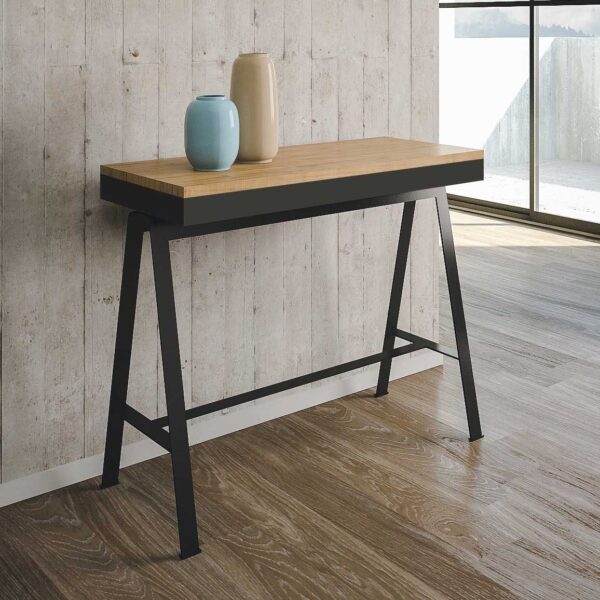 Consolle allungabile 90x40/196 cm Banco Small Evolution telaio Antracite