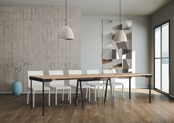 Consolle allungabile 90x40/300 cm Banco Evolution telaio Antracite