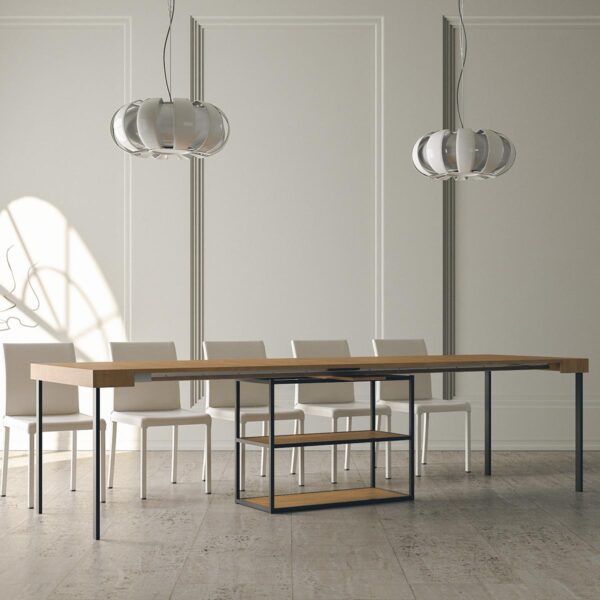Consolle allungabile 90x40/300 cm Plano telaio Antracite