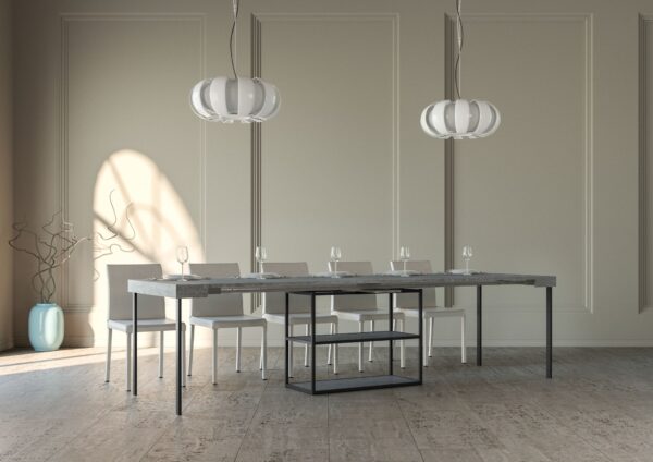 Consolle allungabile 90x40/300 cm Plano telaio Antracite
