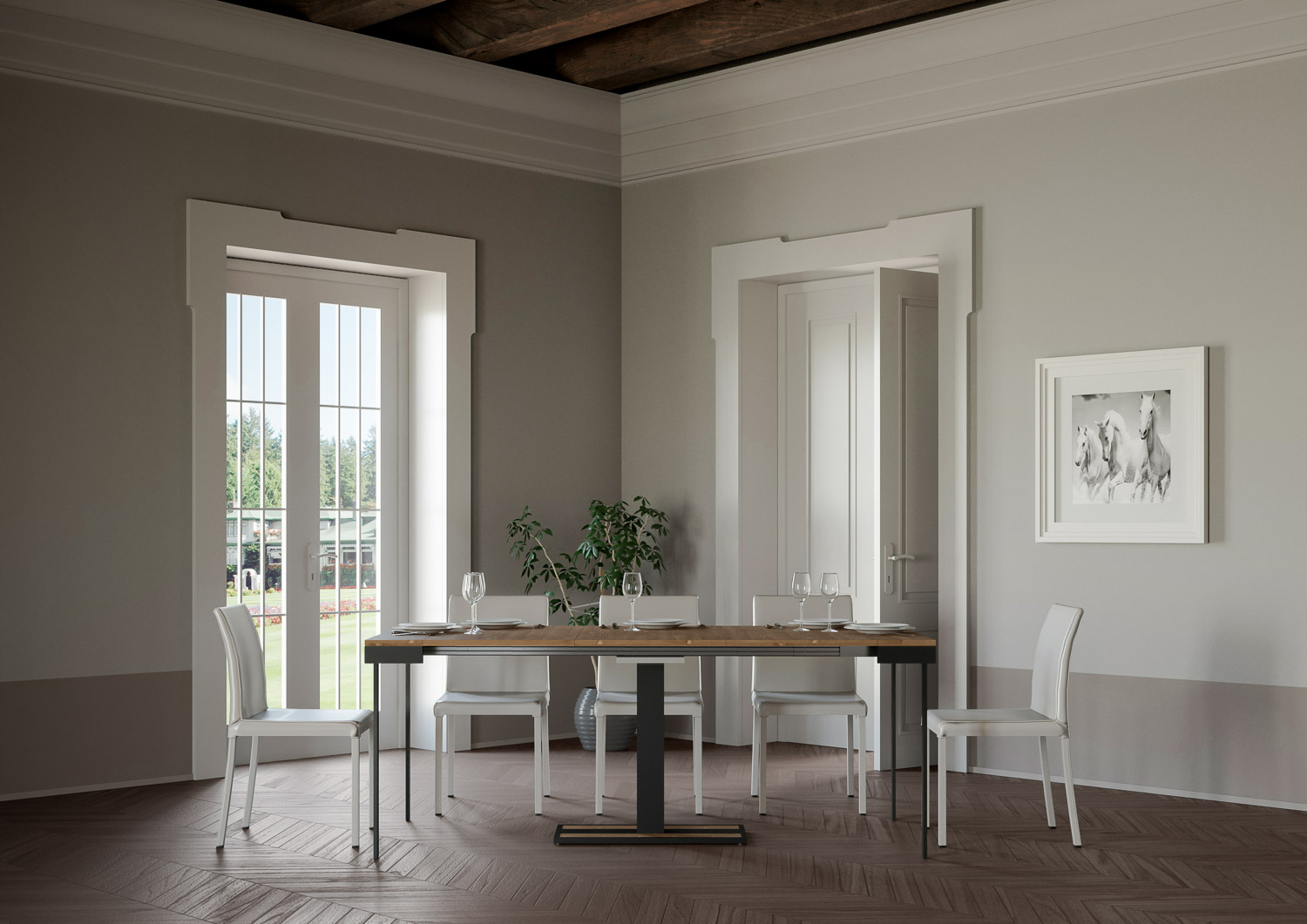Consolle allungabile 90x40/190 cm Capital Small Evolution telaio Antracite