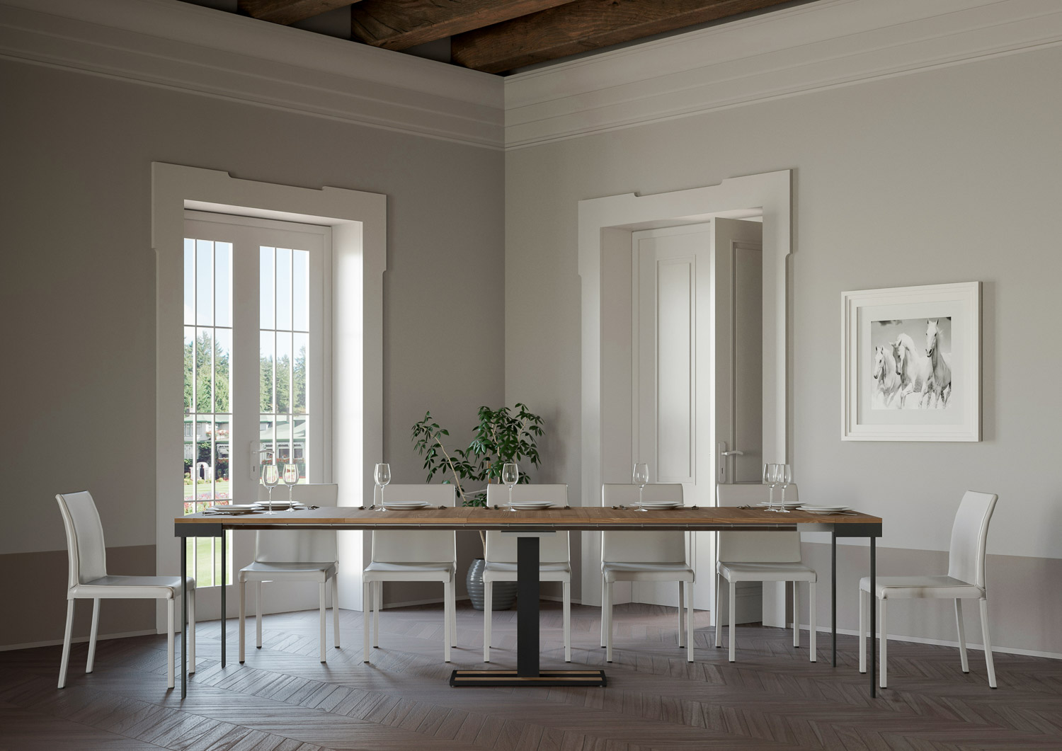 Consolle allungabile 90x40/290 cm Capital Evolution telaio Antracite