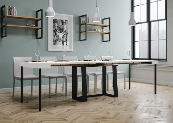 Consolle allungabile 90x40/288 cm Asia telaio Antracite