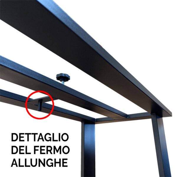 Consolle allungabile 90x40/288 cm Asia telaio Antracite