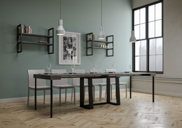 Consolle allungabile 90x40/288 cm Asia telaio Antracite